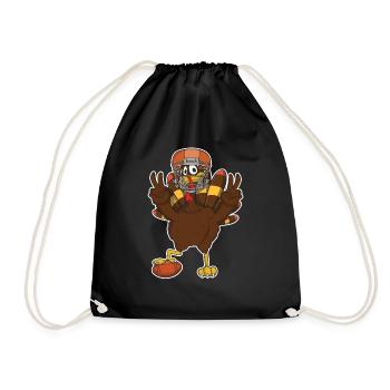 Thanksgiving drôle de paix Turquie Touchdown Football - Sac de sport léger - noir - Devant
