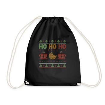 Ugly December Holiday Ugly Laugh Ho Ho Christmas - Turnbeutel - Schwarz - Vorne