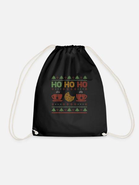 Ugly December Holiday Ugly Laugh Ho Ho Christmas - Turnbeutel - Schwarz