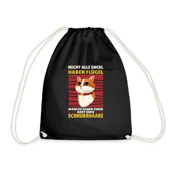 Katze Katzenpapa - Turnbeutel - Schwarz - Vorne