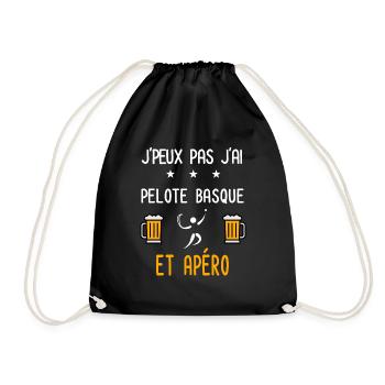 je peux pas j'ai pelote basque apéro - Sac de sport léger - noir - Devant