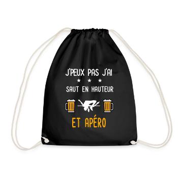 je peux pas j'ai saut en hauteur apéro - Sac de sport léger - noir - Devant