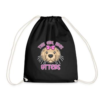 Une fille aime les loutres, citation ironique, - Sac de sport léger - noir - Devant