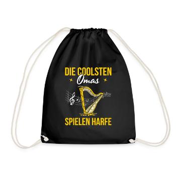 Die Coolsten Omas Spielen Harfe Geschenk - Turnbeutel - Schwarz - Vorne