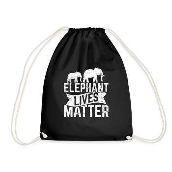 Elephant Lives Matter Rescue Save Elephants Poachi - Turnbeutel - Schwarz - Vorne