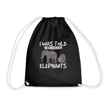 Drôle d’amoureux des éléphants Afrique Animal Zoo Gardien Enfants - Sac de sport léger - noir - Devant