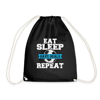 Eat Sleep Save Goals Repeat Soccer Goalie Soccer L - Drawstring Bag - black - Front