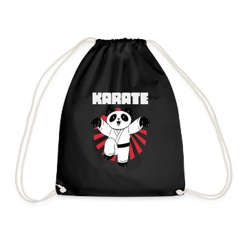 Karate Panda - Karate Japan Kämpfen - Turnbeutel - Schwarz - Vorne
