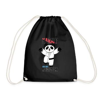 Niedlicher, aber gefährlicher Karate-Panda - Turnbeutel - Schwarz - Vorne