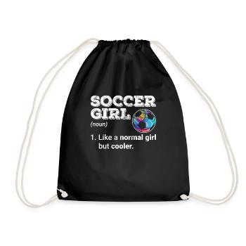 Soccer Girl comme une fille normale mais plus cool Soccer L - Sac de sport léger - noir - Devant