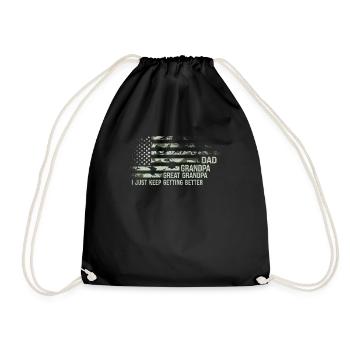 Urgroßvater und Vintage-Geschenk - Turnbeutel - Schwarz - Vorne