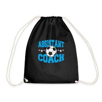Assistant Soccer Coach Training Practice Soccer Te - Drawstring Bag - black - Front