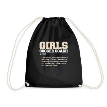 Girls Soccer Coach Soccer Lover Soccer Mom Women's - Drawstring Bag - black - Front