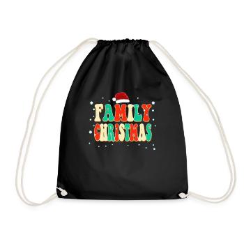 Vintage Farbe Familie Weihnachtspyjamas - Turnbeutel - Schwarz - Vorne