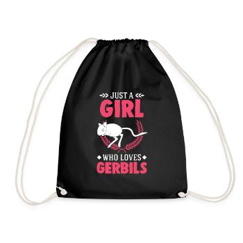 Juste une fille qui aime la fille de Gerbille Gerbille Gerbille - Sac de sport léger - noir - Devant