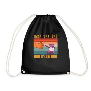 Cat Papa Design for Cat Lovers - Drawstring Bag - black - Front