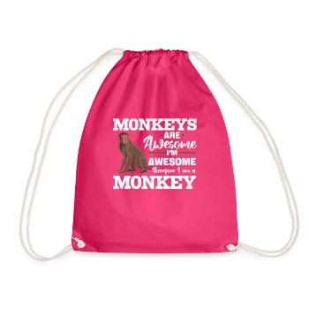 Chimpanzee Monkey Orangutan Monkey Lover - Turnbeutel - Fuchsia - Vorne