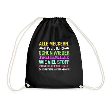 Nähen Geschenk Näherin lustiger Spruch Stoff - Turnbeutel - Schwarz - Vorne