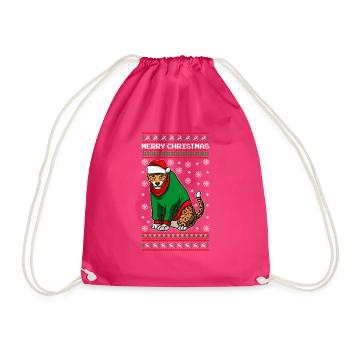 Merry Christmas Leopard - Turnbeutel - Fuchsia - Vorne