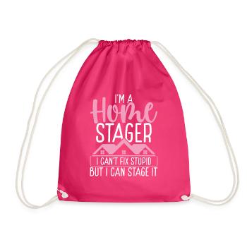 Home Stager Interior Decorator Stylist Staging - Drawstring Bag - fuchsia - Front