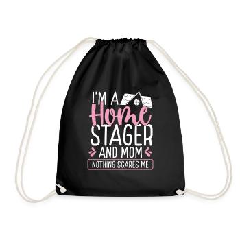 Home Staging Mom Mothers Day Mama Stager - Turnbeutel - Schwarz - Vorne