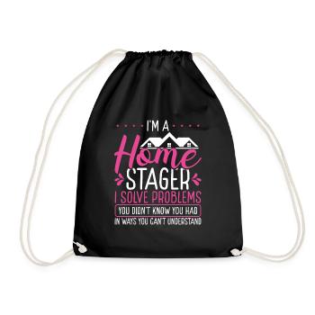 Home Staging solve problems Interior Home Stager - Drawstring Bag - black - Front