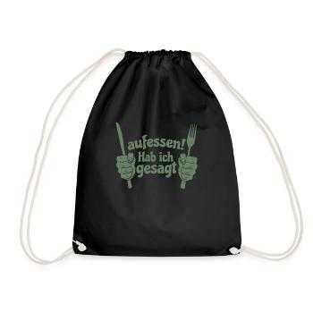 Koch Shirt Aufessen ! Hab ich gesagt - Turnbeutel - Schwarz - Vorne