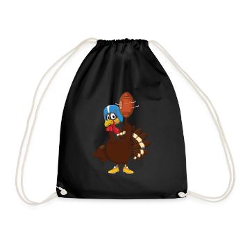 Thanksgiving drôle Turquie Touchdown Football - Sac de sport léger - noir - Devant
