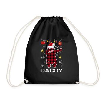 Plaid Bär Dabbing für Papa Dezember Weihnachten - Turnbeutel - Schwarz - Vorne
