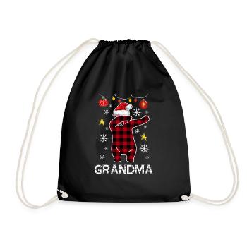 Plaid Bär Dabbing für Oma Dezember Weihnachten - Turnbeutel - Schwarz - Vorne