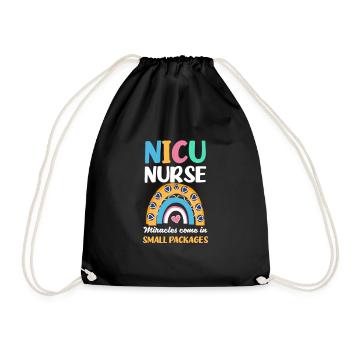 Nicu Nurse Shirt Miracles Come In Small Packages - Drawstring Bag - black - Front