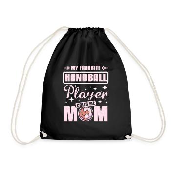 My favorite handball player calls me mom - Turnbeutel - Schwarz - Vorne