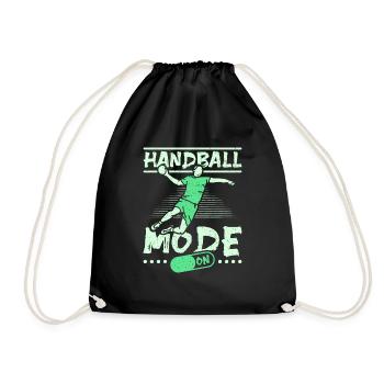 Handball mode on - Turnbeutel - Schwarz - Vorne