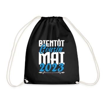 Cadeau Annonce grossesse bientôt Cousin Mai 2023. - Sac de sport léger - noir - Devant