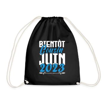 Cadeau Annonce grossesse bientôt Cousin Juin 2023. - Sac de sport léger - noir - Devant
