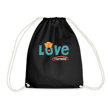 Nurselife I love my job Nurse - Drawstring Bag - black - Front