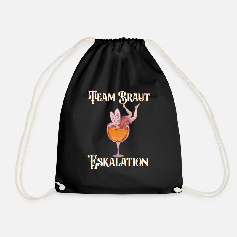 Damen Team Braut JGA Hochzeit Junggesellen - Turnbeutel - Schwarz