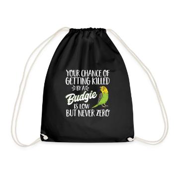 Budgerigar Perruche Oiseau Cadeau pour animaux de compagnie - Sac de sport léger - noir - Devant
