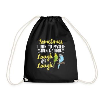 Budgerigar Perruche Oiseau Cadeau pour animaux de compagnie - Sac de sport léger - noir - Devant