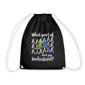 Budgerigar Perruche Oiseau Cadeau pour animaux de compagnie - Sac de sport léger - noir - Devant