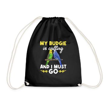 Budgerigar Perruche Oiseau Cadeau pour animaux de compagnie - Sac de sport léger - noir - Devant