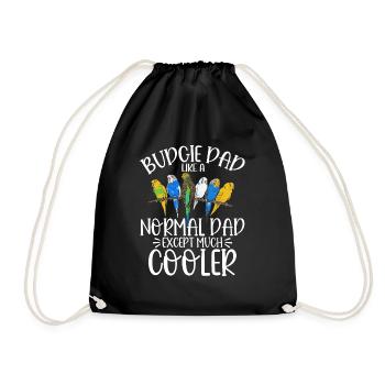 Budgerigar Parakeet Bird Pet Gift - Drawstring Bag - black - Front