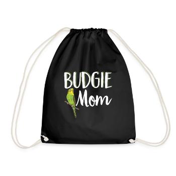 Budgerigar Parakeet Bird Pet Gift - Drawstring Bag - black - Front