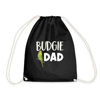 Budgerigar Perruche Oiseau Cadeau pour animaux de compagnie - Sac de sport léger - noir - Devant