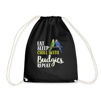 Budgerigar Perruche Oiseau Cadeau pour animaux de compagnie - Sac de sport léger - noir - Devant