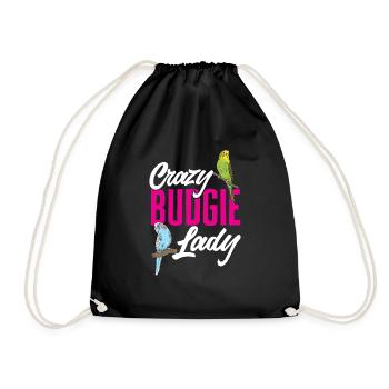 Budgerigar Parakeet Bird Pet Gift - Drawstring Bag - black - Front