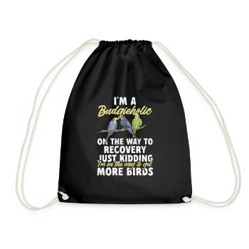 Budgerigar Perruche Oiseau Cadeau pour animaux de compagnie - Sac de sport léger - noir - Devant