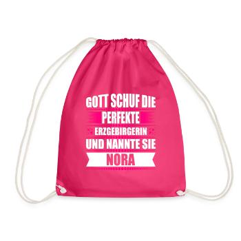 Erzgebirge Frau Namen Sachsen Nora - Turnbeutel - Fuchsia - Vorne