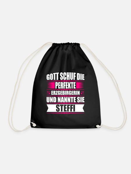 Erzgebirge Frau Namen Sachsen Steffi - Turnbeutel - Schwarz