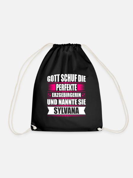 Erzgebirge Frau Namen Sachsen Sylvana - Turnbeutel - Schwarz